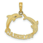 Load image into Gallery viewer, 14K Yellow Gold 2-D Polished NAGSHEAD With Jumping Dolphins Charm Pendant
