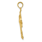 Load image into Gallery viewer, 14K Yellow Gold 2-D Polished Dolphin Jumping Charm Pendant
