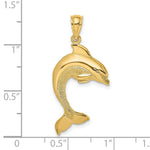 Load image into Gallery viewer, 14K Yellow Gold 2-D &amp; Polished Dolphin Jumping Charm Pendant

