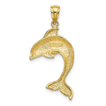 Load image into Gallery viewer, 14K Yellow Gold 2-D &amp; Polished Dolphin Jumping Charm Pendant
