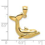Load image into Gallery viewer, 14K Yellow Gold 2-D Textured Dolphin Jumping Charm Pendant
