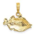 Load image into Gallery viewer, 14K Yellow Gold 2-D Polished and Engraved Fish Charm Pendant
