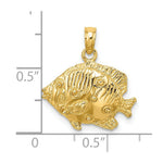 Load image into Gallery viewer, 14K Yellow Gold 2-D Polished and Engraved Fish Charm Pendant
