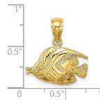 Load image into Gallery viewer, 14K Yellow Gold 2-D Polished and Engraved Fish Charm Pendant
