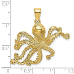 Load image into Gallery viewer, 14K Yellow Gold 2-D &amp; Textured OCTOPUS Charm Pendant
