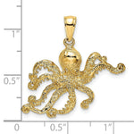 Load image into Gallery viewer, 14K Yellow Gold 2-D &amp; Textured OCTOPUS Charm Pendant
