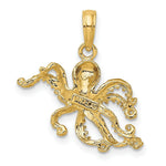 Load image into Gallery viewer, 14K Yellow Gold 2-D &amp; Textured OCTOPUS Charm Pendant
