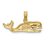 Load image into Gallery viewer, 14K Yellow Gold 2-D Textured Whale Charm Pendant
