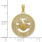 Load image into Gallery viewer, 14K Yellow Gold ANTIGUA, W.I. On Round Frame With Frog Charm Pendant
