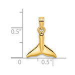 Load image into Gallery viewer, 14K Yellow Gold Polished Small Whale Tail Charm Pendant
