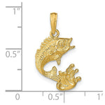 Load image into Gallery viewer, 14K Yellow Gold Polished Bass Fish Pendant
