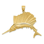 Load image into Gallery viewer, 14K Yellow Gold Polished Sailfish Charm Pendant
