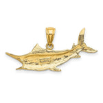 Load image into Gallery viewer, 14K Yellow Gold 2-D Textured Marlin Fish Charm Pendant
