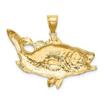 Load image into Gallery viewer, 14K Yellow Gold Open Mouth Bass Fish Charm Pendant
