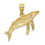 Load image into Gallery viewer, 14K Yellow Gold 2-D Textured Whale Charm Pendant
