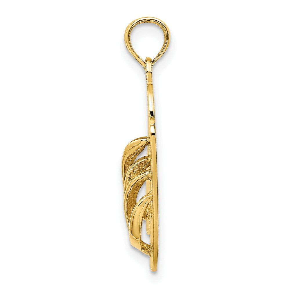14K Yellow Gold Large Sea Isle Double Flip-Flop Charm Pendant