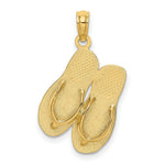 Load image into Gallery viewer, 14K Yellow Gold Large Sea Isle Double Flip-Flop Charm Pendant
