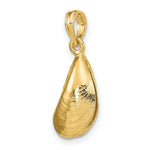 Load image into Gallery viewer, 14K Yellow Gold 3-D Polished Mussel Shell Charm Pendant
