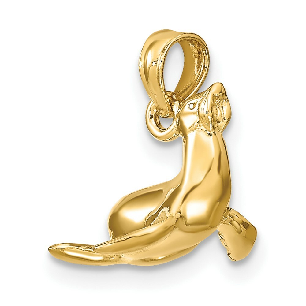14K Yellow Gold 3-D Polished SEAL Charm Pendant