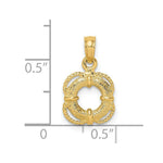 Load image into Gallery viewer, 14K Yellow Gold 3-D Ships Boat Lifesaver Ring With Rope Trim

