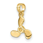 Load image into Gallery viewer, 14K Yellow Gold 3-D Polished Mini Three Blade Propeller Charm Pendant
