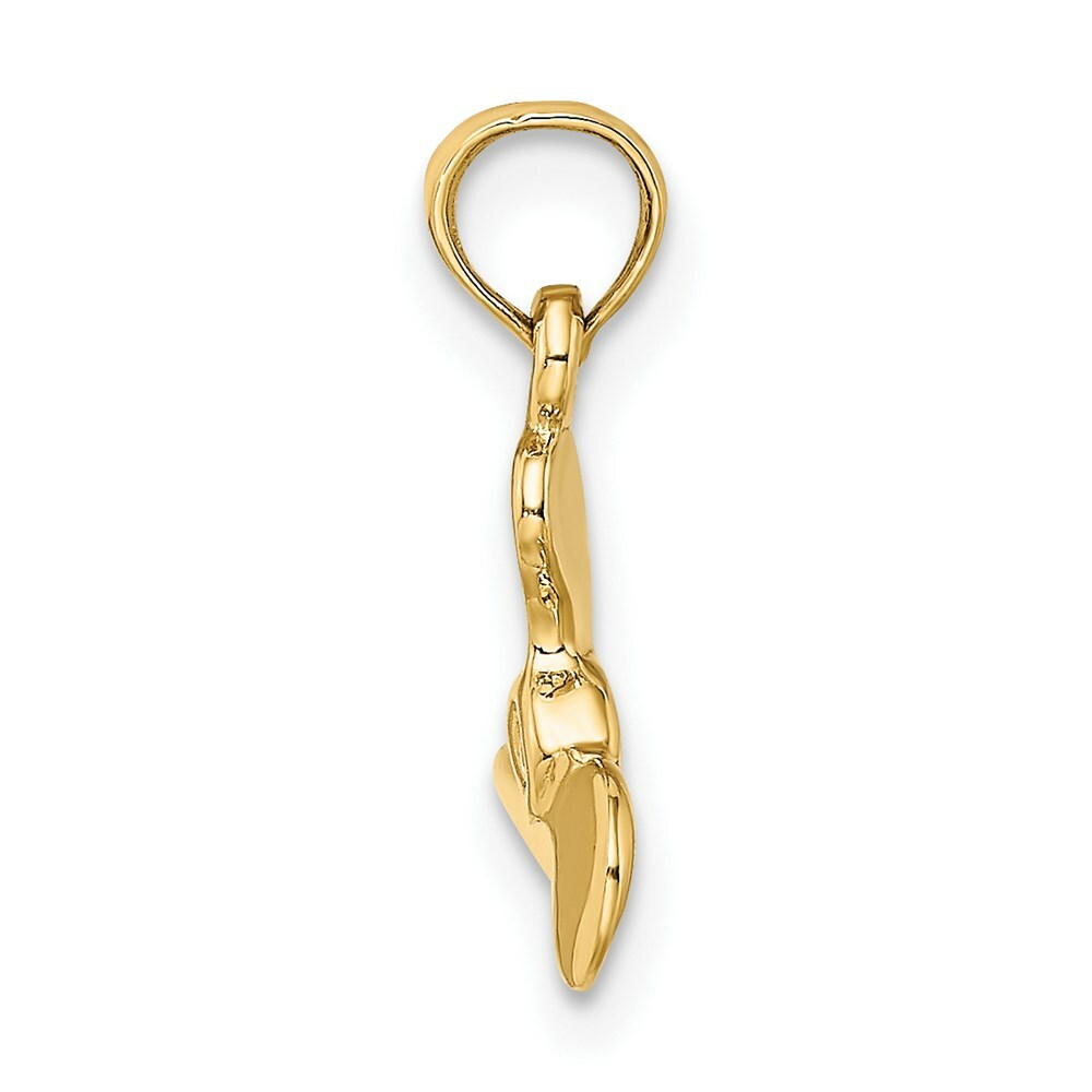 14K Yellow Gold 3-D Polished Mini Three Blade Propeller Charm Pendant