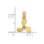 Load image into Gallery viewer, 14K Yellow Gold 3-D Polished Mini Three Blade Propeller Charm Pendant
