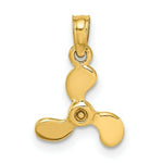 Load image into Gallery viewer, 14K Yellow Gold 3-D Polished Mini Three Blade Propeller Charm Pendant
