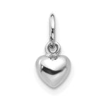 Load image into Gallery viewer, 14K White Gold Solid Polished Plain Puffed Heart Charm
