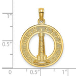 Load image into Gallery viewer, 14K Yellow Gold OCEAN CITY Round Frame With Lighthouse Charm Pendant
