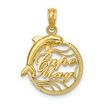 Load image into Gallery viewer, 14K Yellow Gold CAPE MAY Disc With Dolphin Charm Pendant
