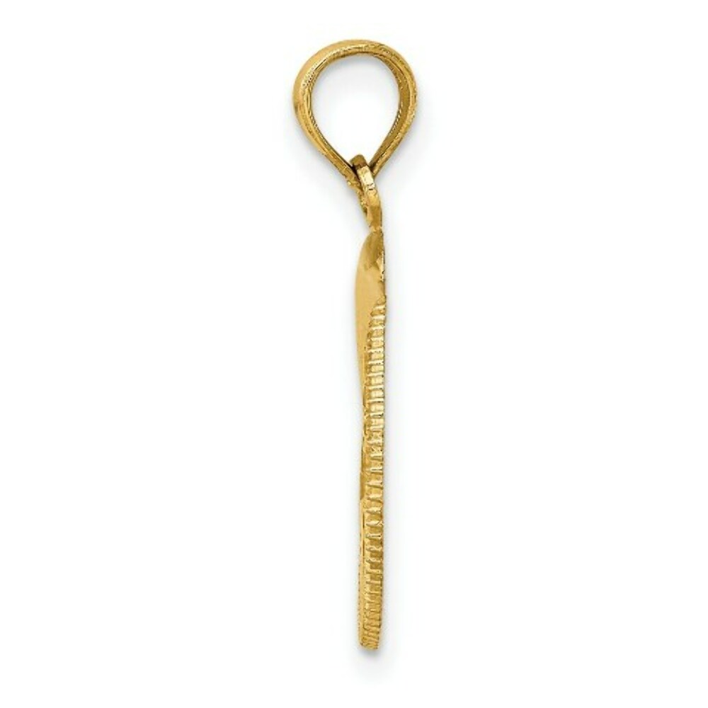 14K Yellow Gold CAPE MAY Disc With Dolphin Charm Pendant