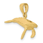Load image into Gallery viewer, 14K Yellow Gold 3-D With Textured Underside Humpback Whale Charm Pendant
