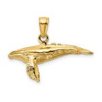 Load image into Gallery viewer, 14K Yellow Gold 3-D With Textured Underside Humpback Whale Charm Pendant

