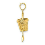 Load image into Gallery viewer, 14K Yellow Gold MYRTLE BEACH Bucket &amp; Shovel Charm Pendant
