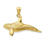 Load image into Gallery viewer, 14K Yellow Gold 3-D Textured Killer Whale Charm Pendant

