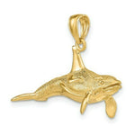 Load image into Gallery viewer, 14K Yellow Gold 3-D Textured Killer Whale Charm Pendant
