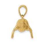 Load image into Gallery viewer, 14K Yellow Gold 3-D Textured Underside Humpback Whale Charm Pendant
