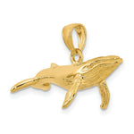 Load image into Gallery viewer, 14K Yellow Gold 3-D Textured Underside Humpback Whale Charm Pendant
