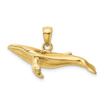 Load image into Gallery viewer, 14K Yellow Gold 3-D Textured Underside Humpback Whale Charm Pendant
