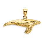 Load image into Gallery viewer, 14K Yellow Gold 3-D Textured Underside Humpback Whale Charm Pendant
