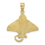 Load image into Gallery viewer, 14K Yellow Gold 2-D Textured Spotted Eagle Ray Charm Pendant
