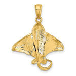Load image into Gallery viewer, 14K Yellow Gold 2-D Textured Spotted Eagle Ray Charm Pendant
