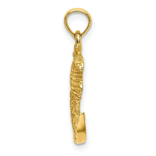 14K Yellow Gold 2-D Palm Trees On Island Charm Pendant