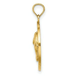 Load image into Gallery viewer, 14K Yellow Gold FLORIDA On Round Frame With Dolphins Charm Pendant
