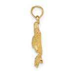 Load image into Gallery viewer, 14K Yellow Gold 2-D &amp; Textured Spotted Eagle Ray Charm Pendant
