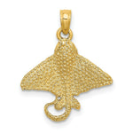 Load image into Gallery viewer, 14K Yellow Gold 2-D &amp; Textured Spotted Eagle Ray Charm Pendant
