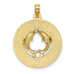 Load image into Gallery viewer, 14K Yellow Gold OCEAN CITY, NJ Round Frame With Dolphin Charm Pendant
