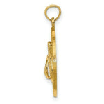 Load image into Gallery viewer, 14K Yellow Gold OCEAN CITY, NJ Round Frame With Flip Flops Charm Pendant
