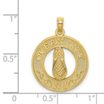 Load image into Gallery viewer, 14K Yellow Gold OCEAN CITY, NJ Round Frame With Flip Flops Charm Pendant
